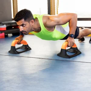 Push Up Bars Pushup Stands Handstand Bars Black & Orange - 1 Pair