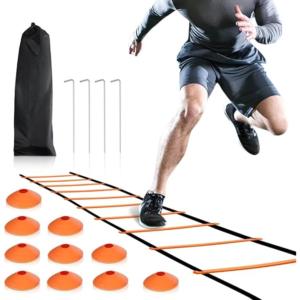 Agility Ladder and Cones 20 Feet 12 Adjustable Rungs Fitness Speed Training Equipment