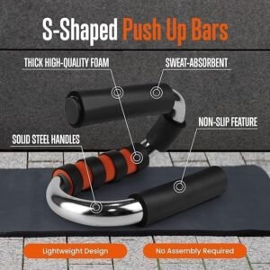 S-Shaped Push Up Bars - Pushup Handles for Men and Women