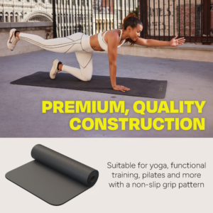 Non-Slip Exercise Yoga Mat, Black, 72